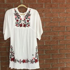 Boho white flower dress